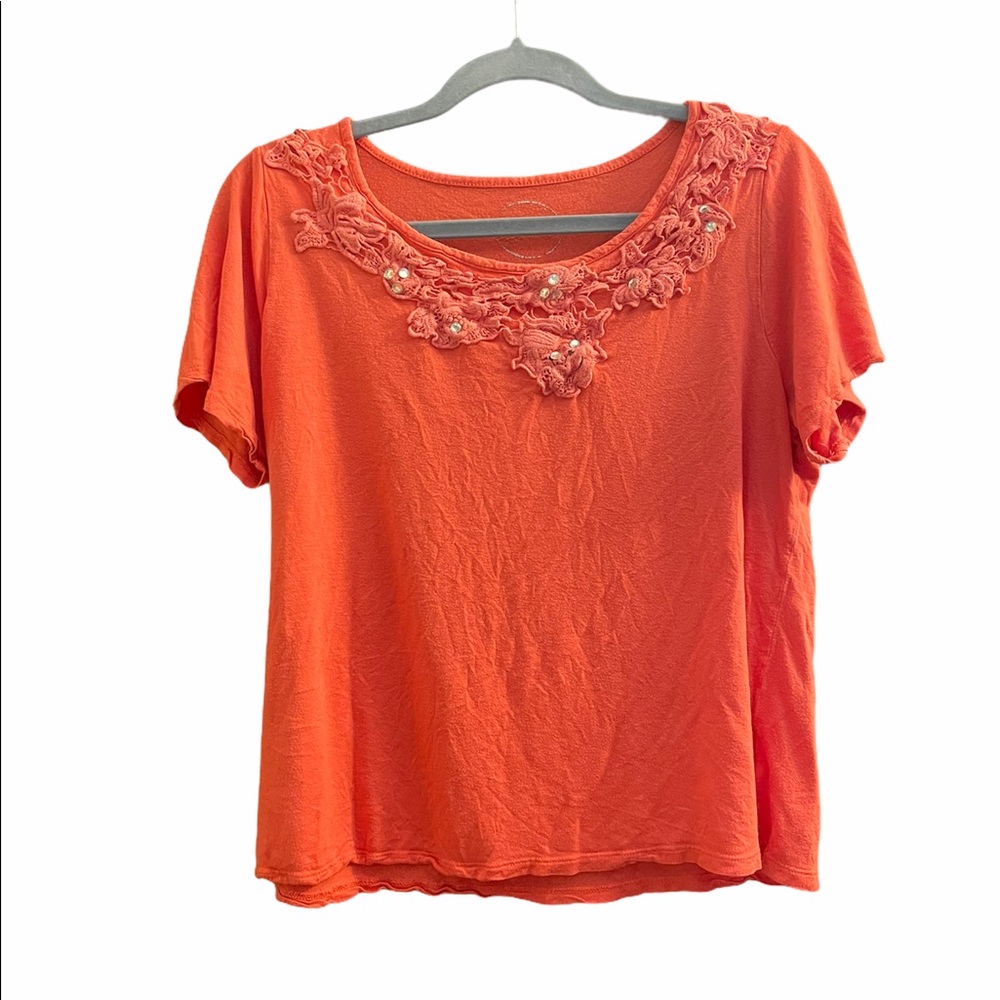 INC Floral Appliqué Blouse